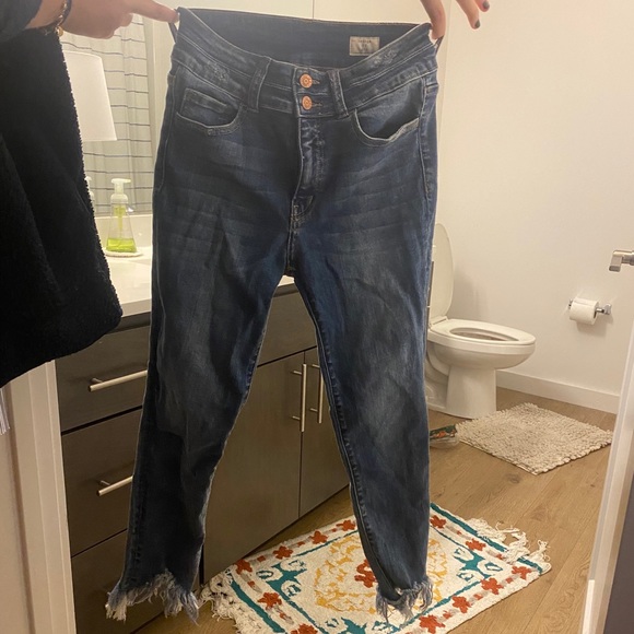 Denim - Fringe Bottom Jeans